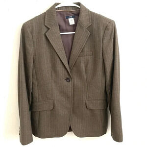Vintage Y2K J.Crew Classic 100% Italian Wool Taupe Buttons Pockets brown  2